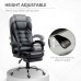 Ergonomic Office Chair, PU Leather Office Chair with Footrest, Reclining Function, Lumbar Support for Home, Office (Black) - USBGY-1HEI
